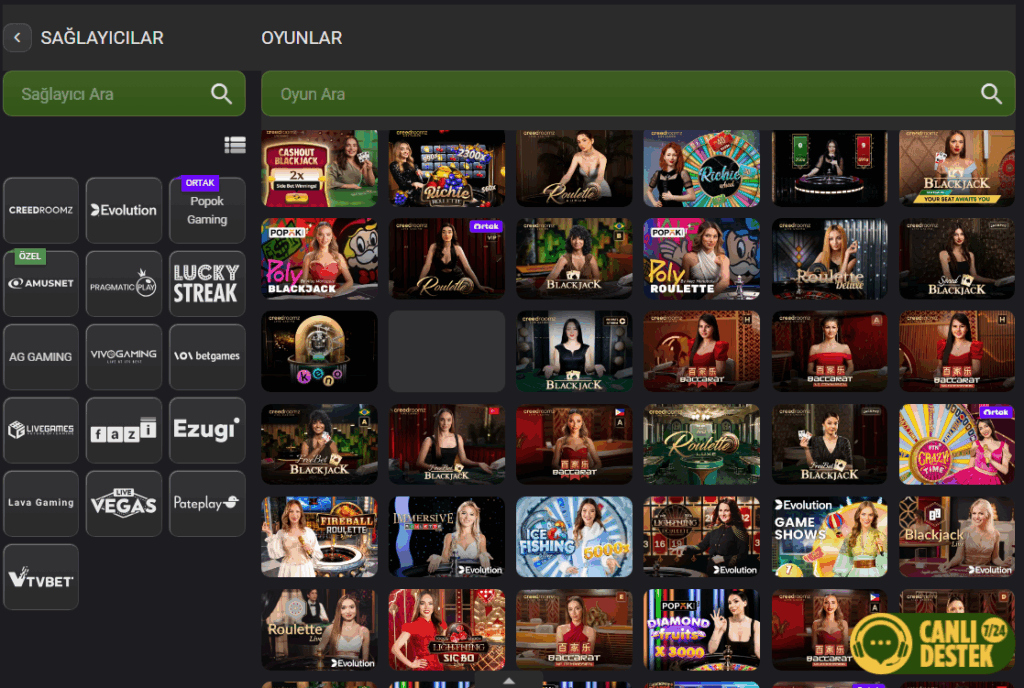 wojobet casino bölümü